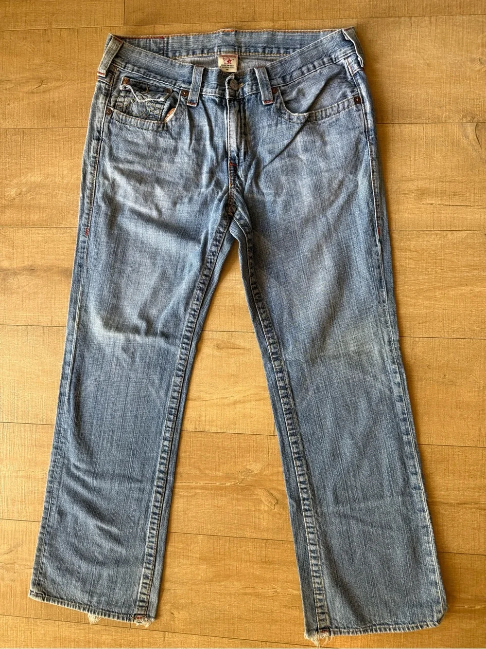 True Religion Ricky Bootcut Jeans Men’s 36x33 Made USA Distressed Y2K Faded